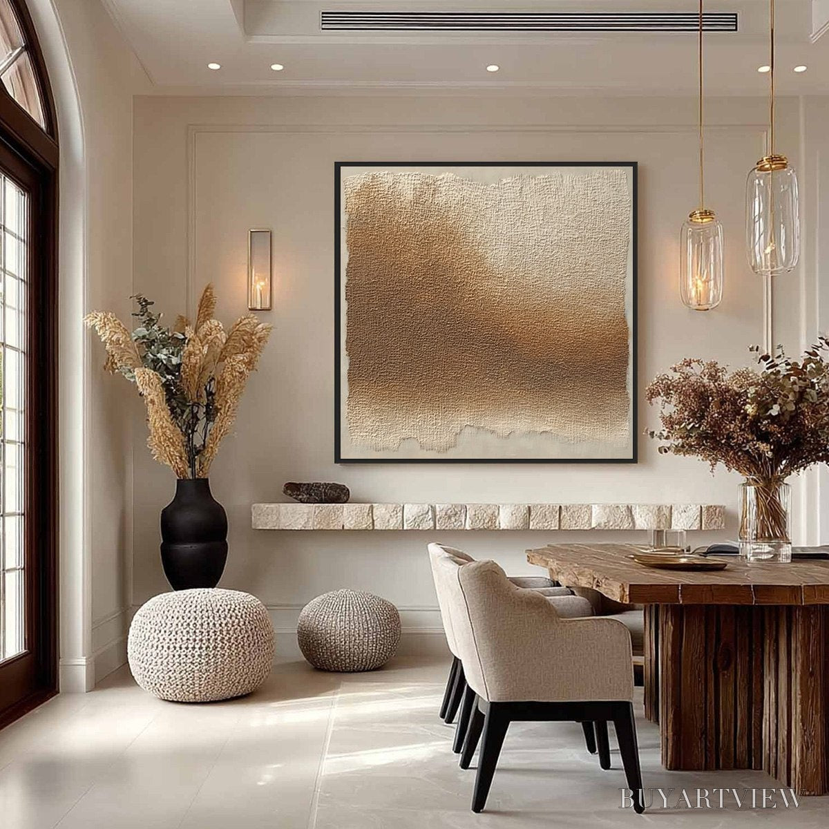 BUYARTVIEW Earthen Veil – Large Textured Wabi Sabi Abstract Painting - image 4