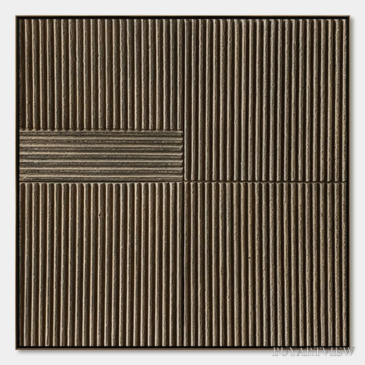BUYARTVIEW Silent Cadence – Square Textured Wabi-Sabi Abstract - image 1