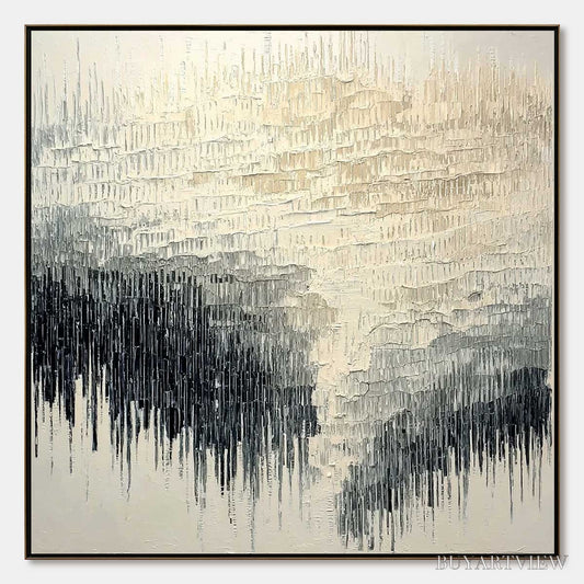 BUYARTVIEW Static Flow – Heavy Texture Wabi Sabi Abstract Painting - image 1