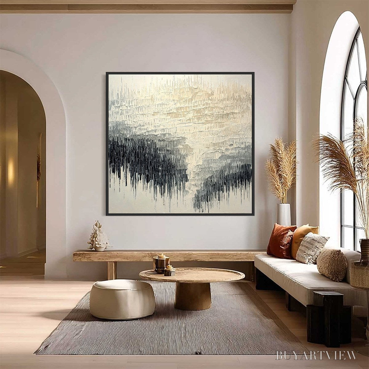 BUYARTVIEW Static Flow – Heavy Texture Wabi Sabi Abstract Painting - image 2