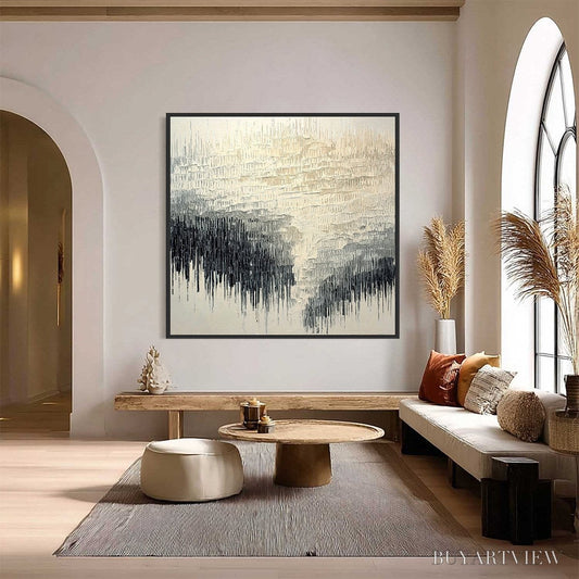 BUYARTVIEW Static Flow – Heavy Texture Wabi Sabi Abstract Painting - image 2