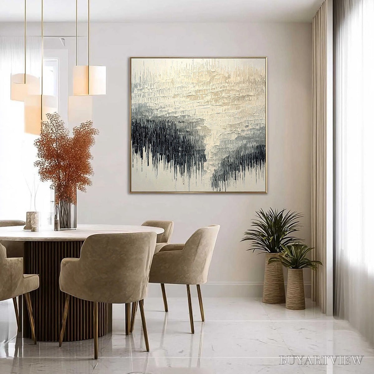 BUYARTVIEW Static Flow – Heavy Texture Wabi Sabi Abstract Painting - image 4
