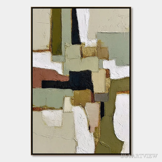 BUYARTVIEW Terra Firma – Wabi Sabi Textured Abstract Painting with Earth Tones - image 1