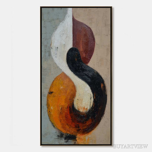 BUYARTVIEW Intertwine – Textured Wabi Sabi Abstract Painting for Modern Decor - image 1