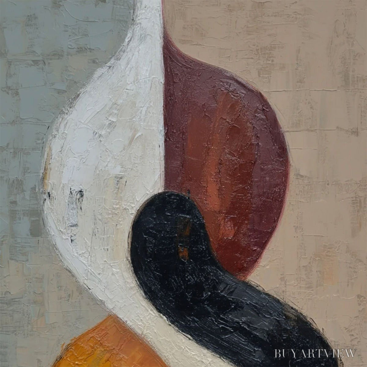 BUYARTVIEW Intertwine – Textured Wabi Sabi Abstract Painting for Modern Decor - image 3