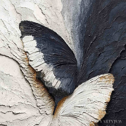 BUYARTVIEW Emergence – Textured Wabi Sabi Butterfly Impasto - image 3