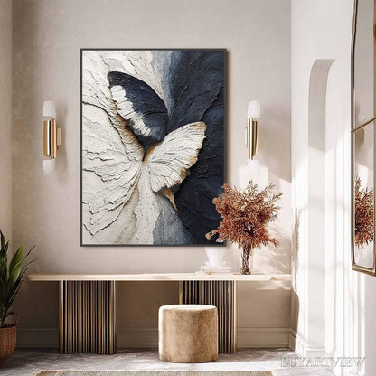 BUYARTVIEW Emergence – Textured Wabi Sabi Butterfly Impasto - image 4