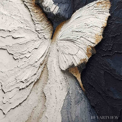 BUYARTVIEW Emergence – Textured Wabi Sabi Butterfly Impasto - image 5