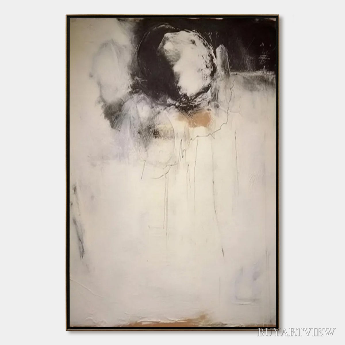 BUYARTVIEW Echoes of Silence – Large Vertical Wabi Sabi Abstract Painting - image 1
