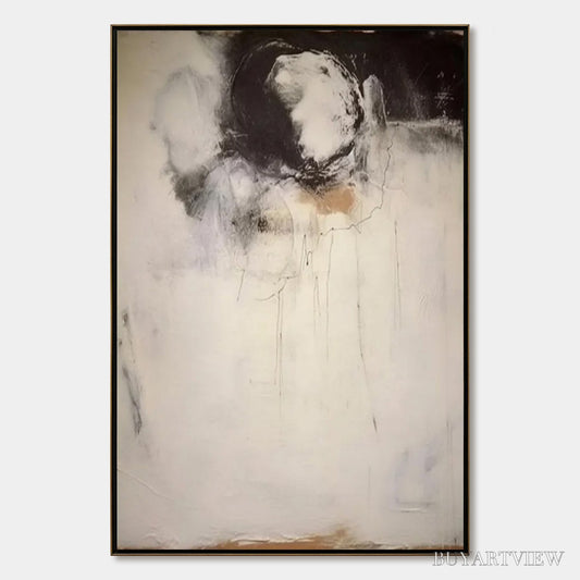 BUYARTVIEW Echoes of Silence – Large Vertical Wabi Sabi Abstract Painting - image 1