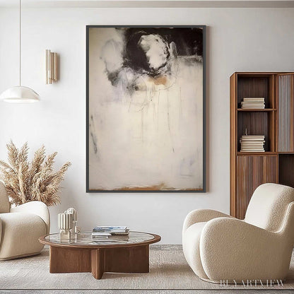 BUYARTVIEW Echoes of Silence – Large Vertical Wabi Sabi Abstract Painting - image 2