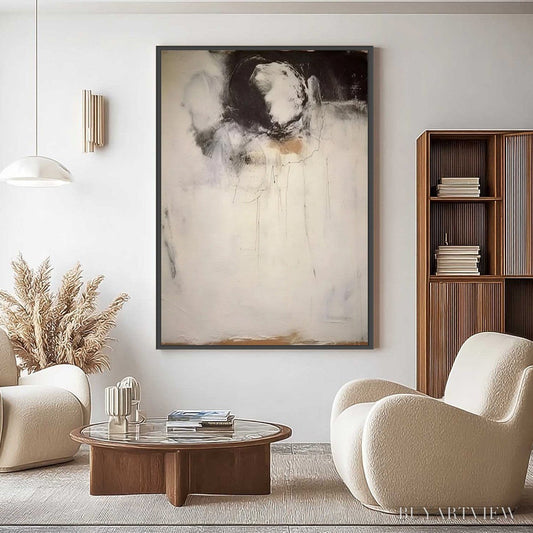 BUYARTVIEW Echoes of Silence – Large Vertical Wabi Sabi Abstract Painting - image 2