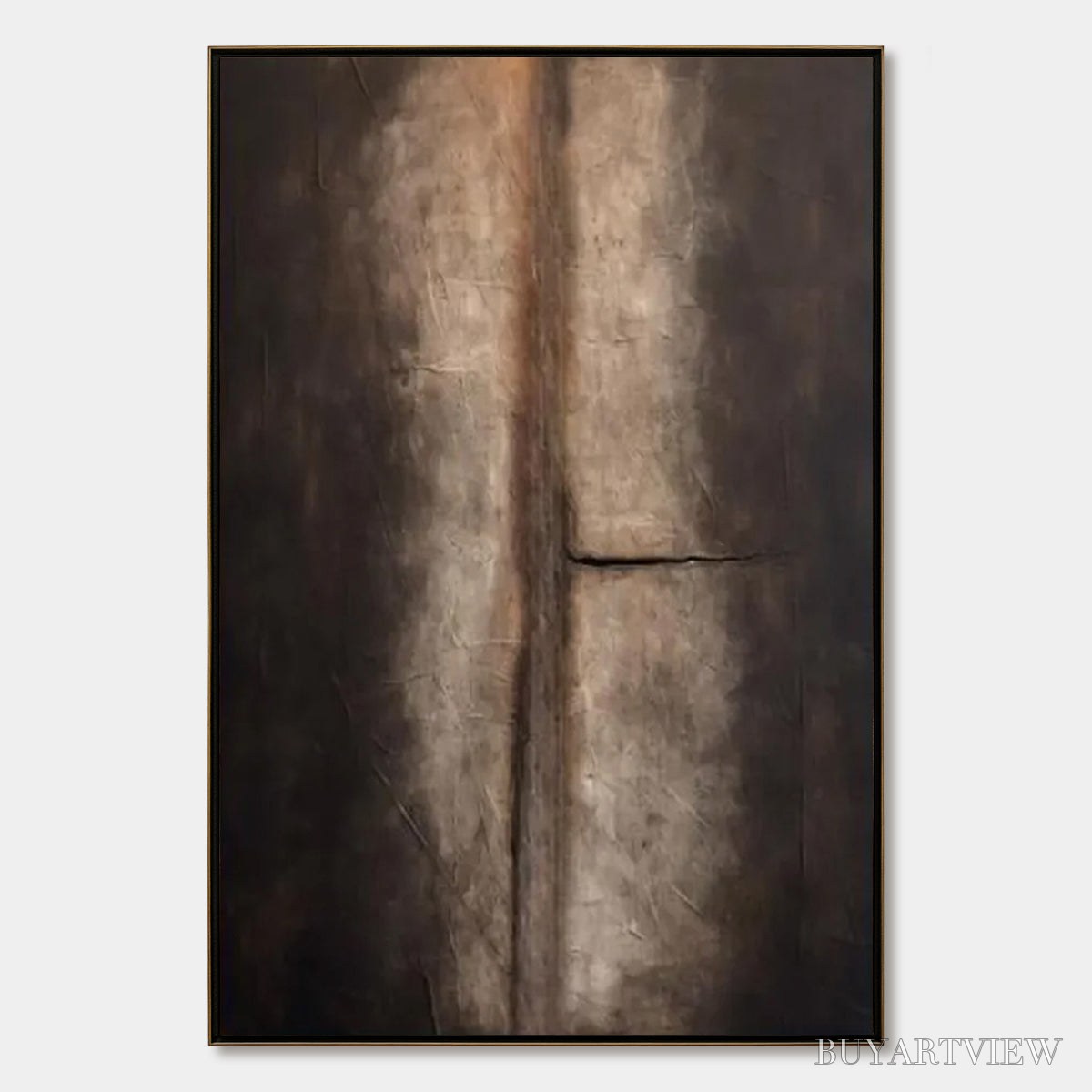 BUYARTVIEW Fissure – Large Textured Wabi Sabi Abstract Painting in Earth Tones - image 1
