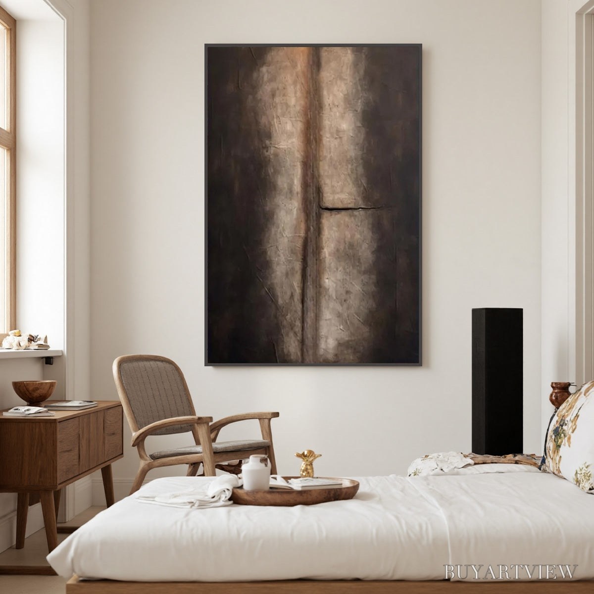 BUYARTVIEW Fissure – Large Textured Wabi Sabi Abstract Painting in Earth Tones - image 2