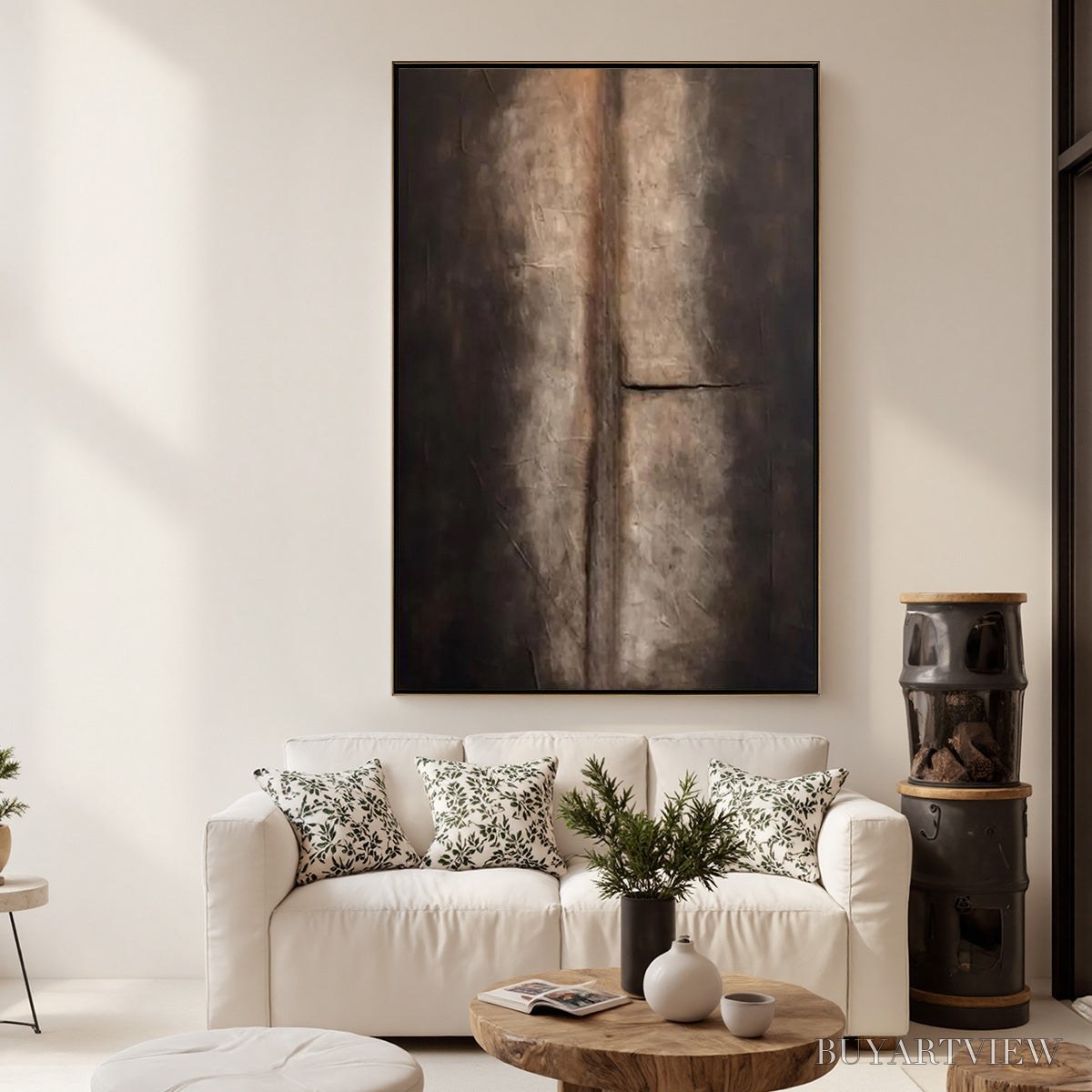 BUYARTVIEW Fissure – Large Textured Wabi Sabi Abstract Painting in Earth Tones - image 4