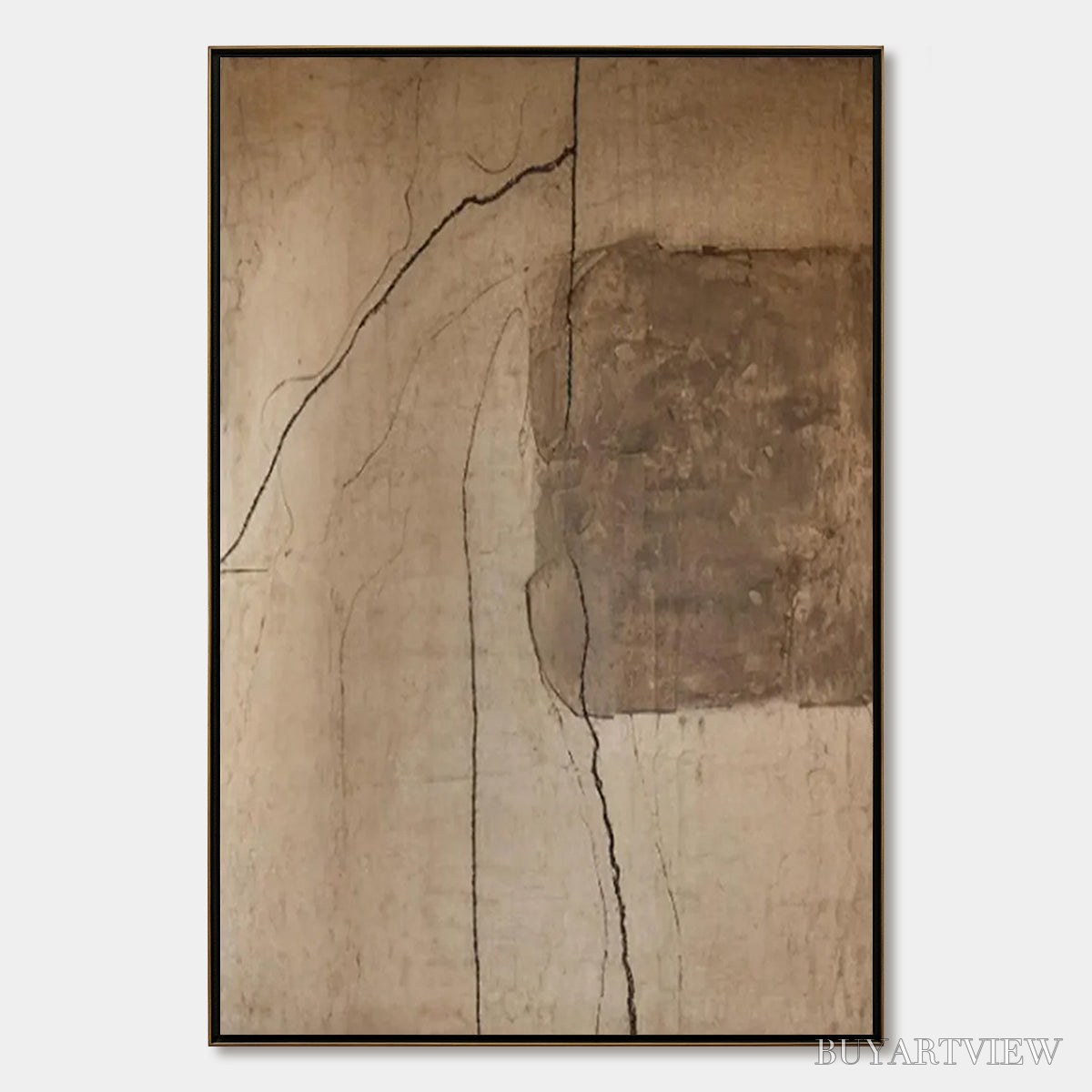 BUYARTVIEW Kintsugi Trace – Large Wabi Sabi Textured Abstract - image 1
