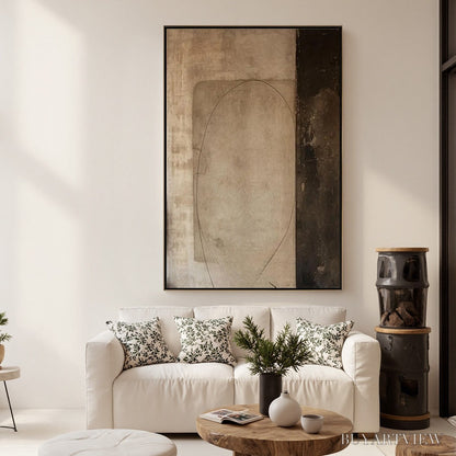 BUYARTVIEW Fragmented Memory – Wabi Sabi Style Textured Abstract Painting - image 4