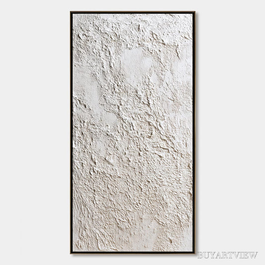 BUYARTVIEW Terra Alba – Textured White Wabi Sabi Minimalist Painting - image 1