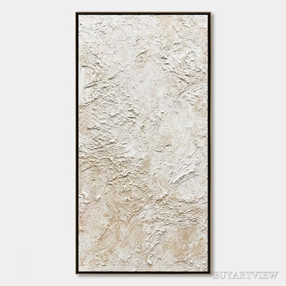 BUYARTVIEW Alabaster Veil – Textured Wabi Sabi Minimalist Painting - image 1