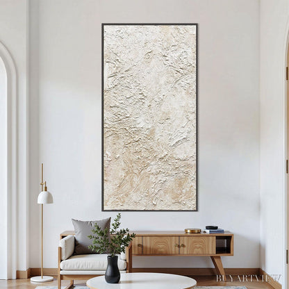 BUYARTVIEW Alabaster Veil – Textured Wabi Sabi Minimalist Painting - image 2