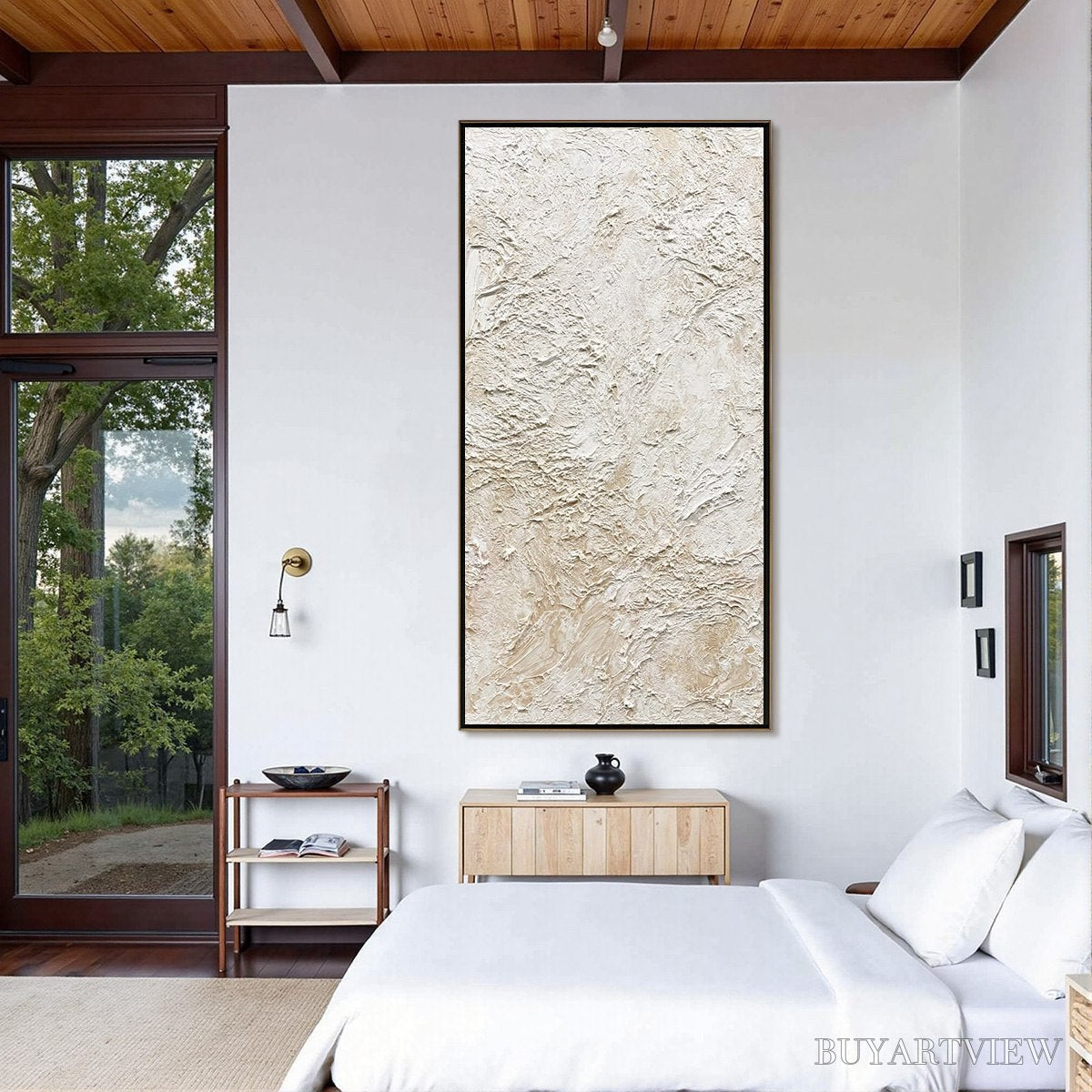 BUYARTVIEW Alabaster Veil – Textured Wabi Sabi Minimalist Painting - image 4