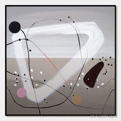 BUYARTVIEW Taupe Triptych – Minimalist Abstract Oil Painting - image 1
