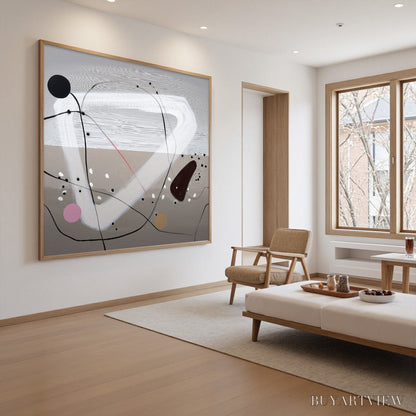 BUYARTVIEW Taupe Triptych – Minimalist Abstract Oil Painting - image 3