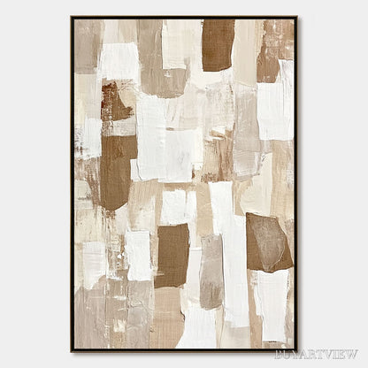 BUYARTVIEW Earthen Layers – Textured Wabi Sabi Abstract Oil Painting - image 1