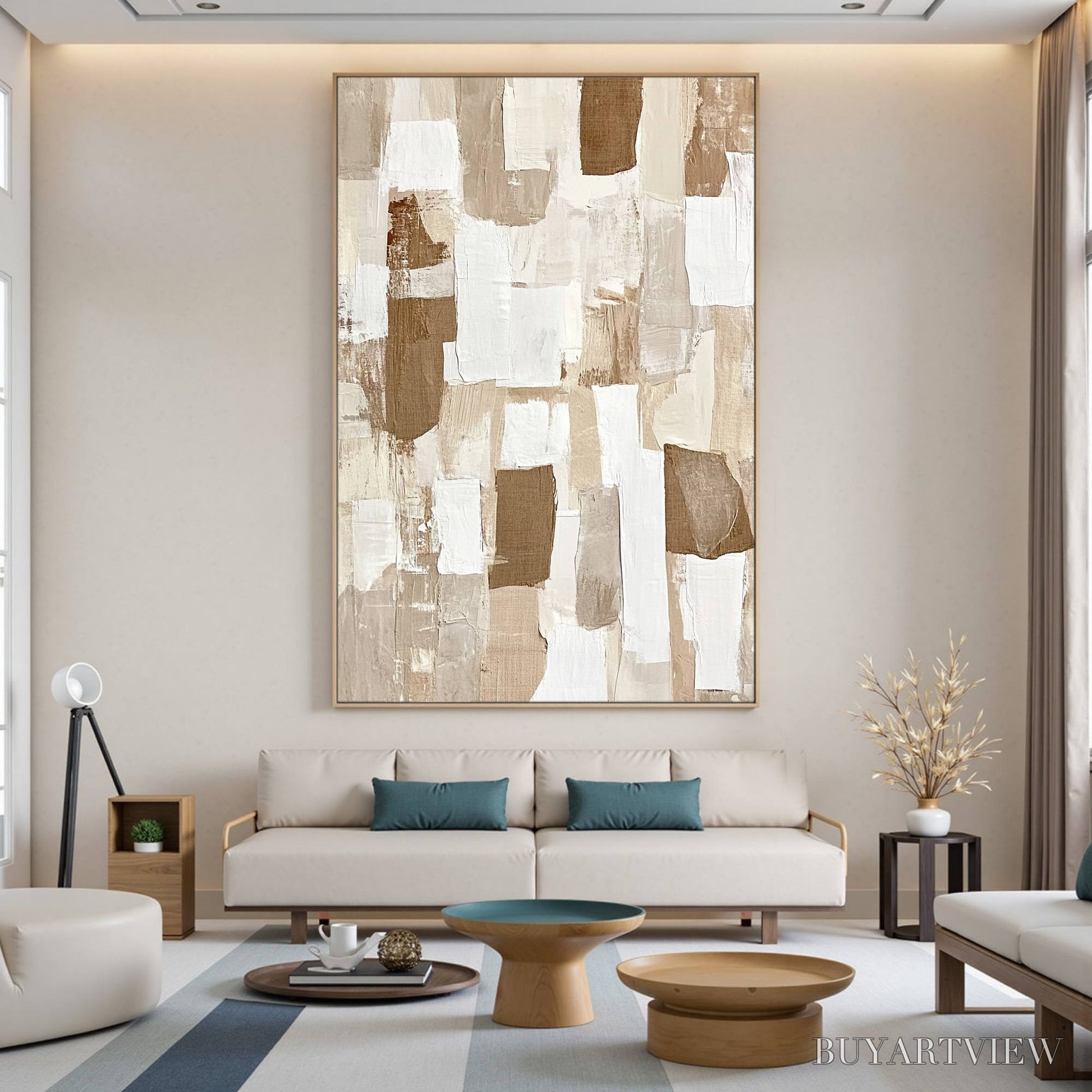 BUYARTVIEW Earthen Layers – Textured Wabi Sabi Abstract Oil Painting - image 2