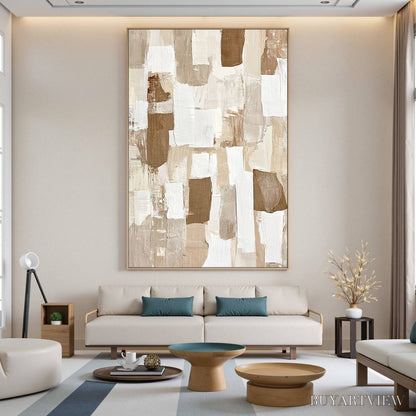 BUYARTVIEW Earthen Layers – Textured Wabi Sabi Abstract Oil Painting - image 2