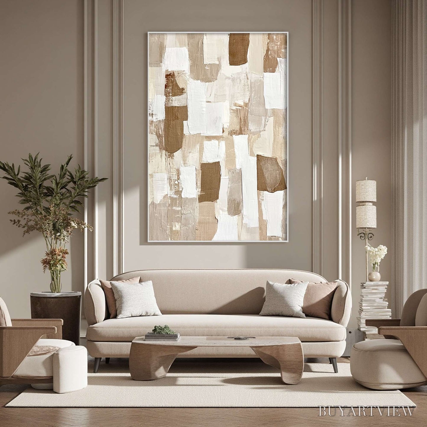 BUYARTVIEW Earthen Layers – Textured Wabi Sabi Abstract Oil Painting - image 5