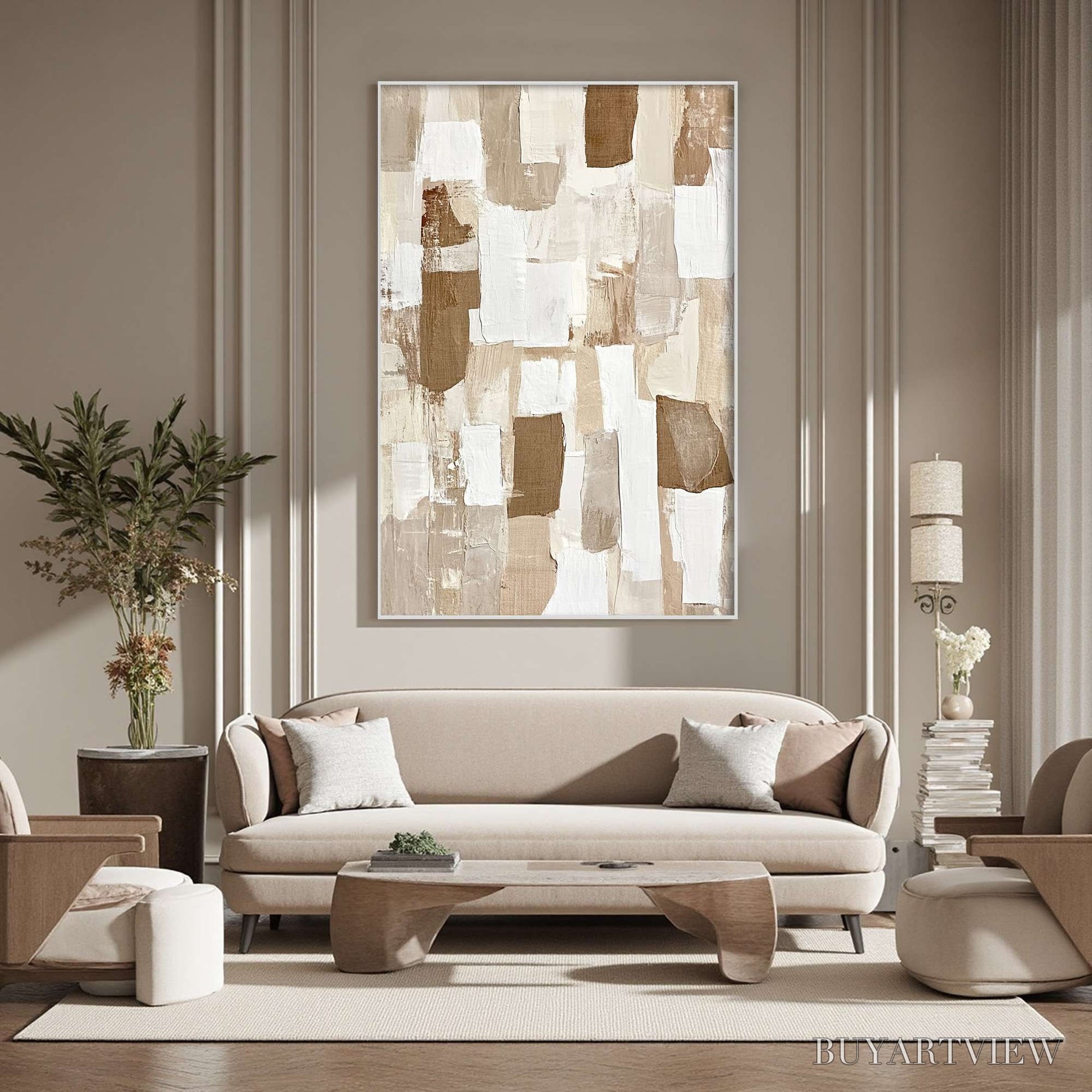 BUYARTVIEW Earthen Layers – Textured Wabi Sabi Abstract Oil Painting - image 5