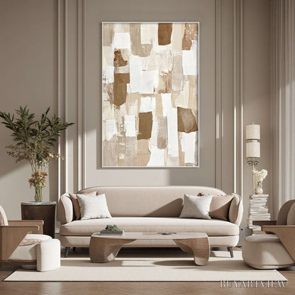 BUYARTVIEW Earthen Layers – Textured Wabi Sabi Abstract Oil Painting - image 5