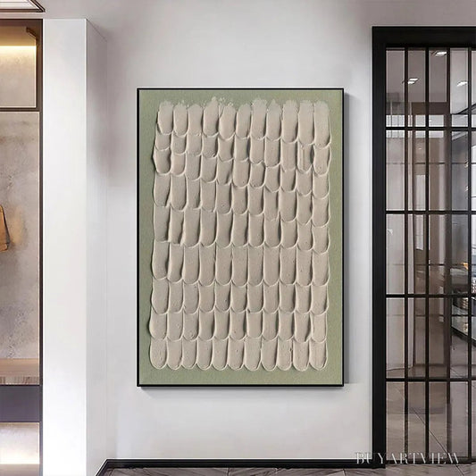 BUYARTVIEW Textured Scales – Textured Abstract Painting in Neutral Tones - image 2