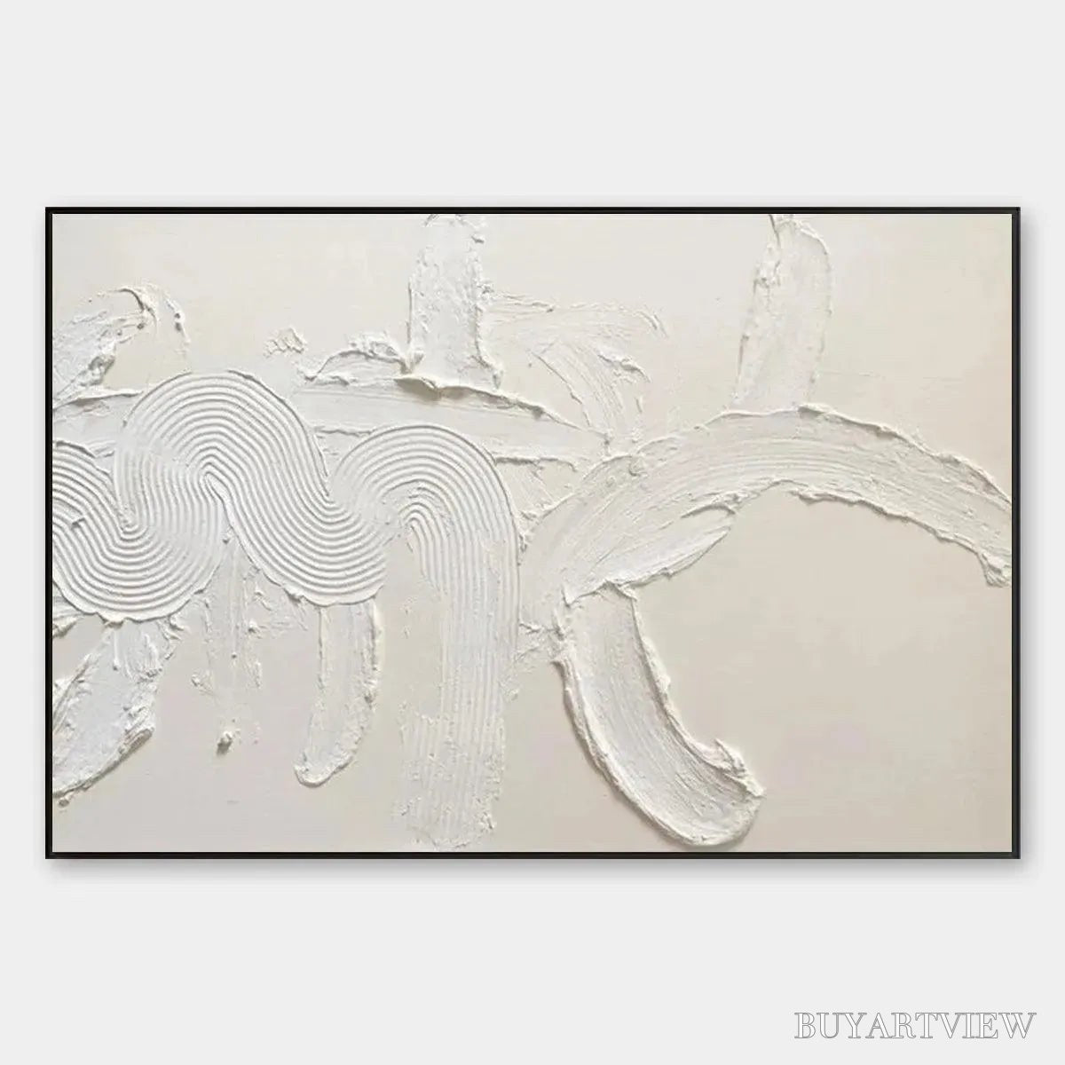 BUYARTVIEW White Textured Abstract – Textured Abstract Painting in White - image 1