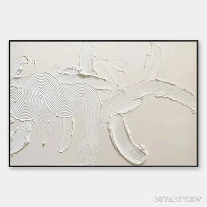 BUYARTVIEW White Textured Abstract – Textured Abstract Painting in White - image 1