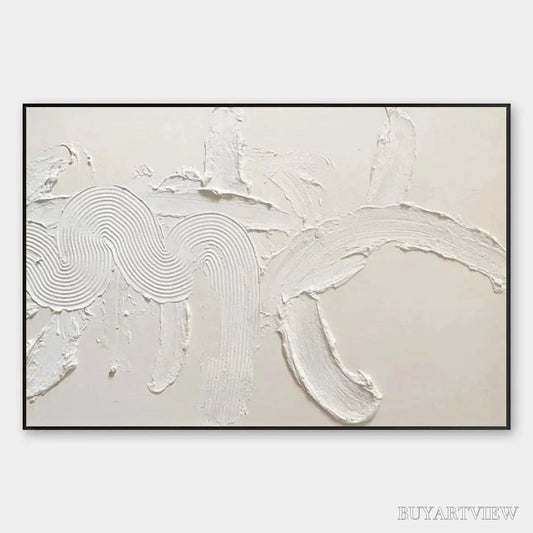 BUYARTVIEW White Textured Abstract – Textured Abstract Painting in White - image 1