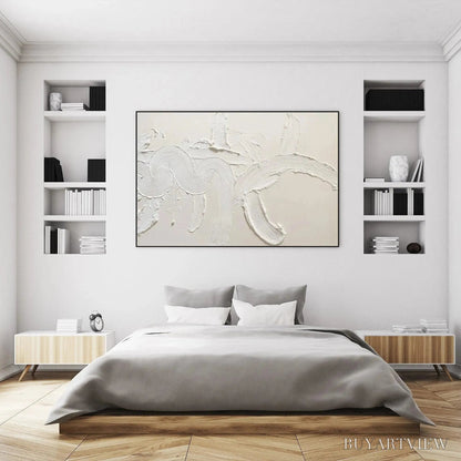 BUYARTVIEW White Textured Abstract – Textured Abstract Painting in White - image 5