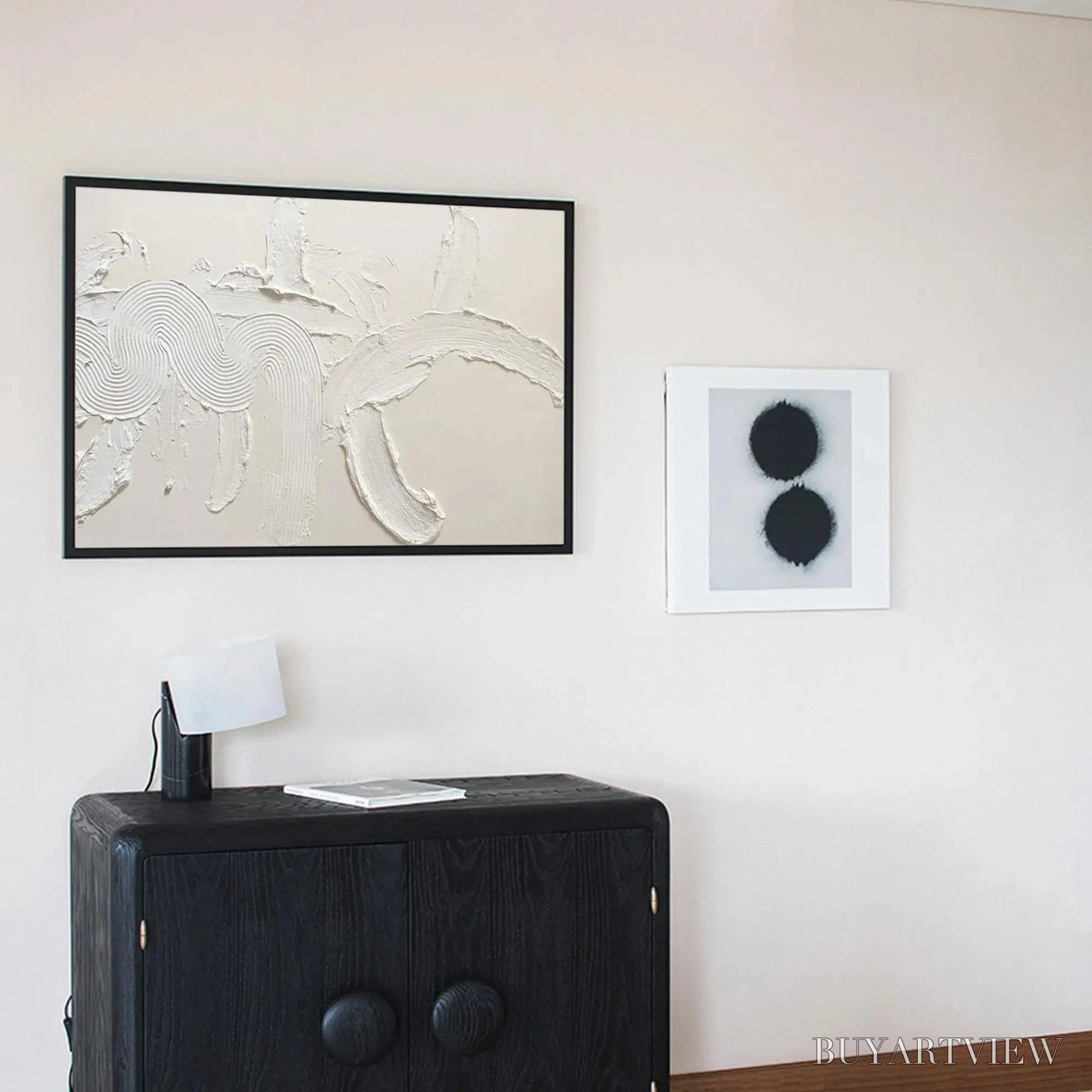 BUYARTVIEW White Textured Abstract – Textured Abstract Painting in White - image 6