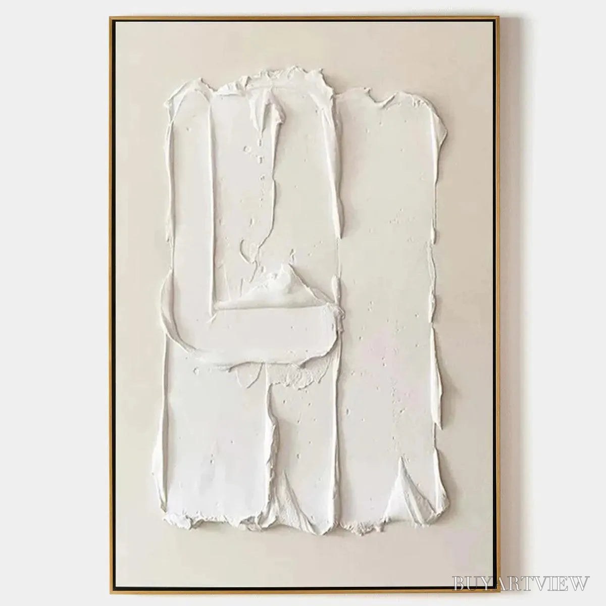 BUYARTVIEW White Textured Relief – Textured Abstract Painting in White - image 1