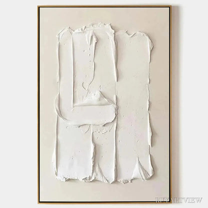 BUYARTVIEW White Textured Relief – Textured Abstract Painting in White - image 1