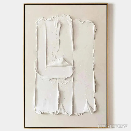BUYARTVIEW White Textured Relief – Textured Abstract Painting in White - image 1