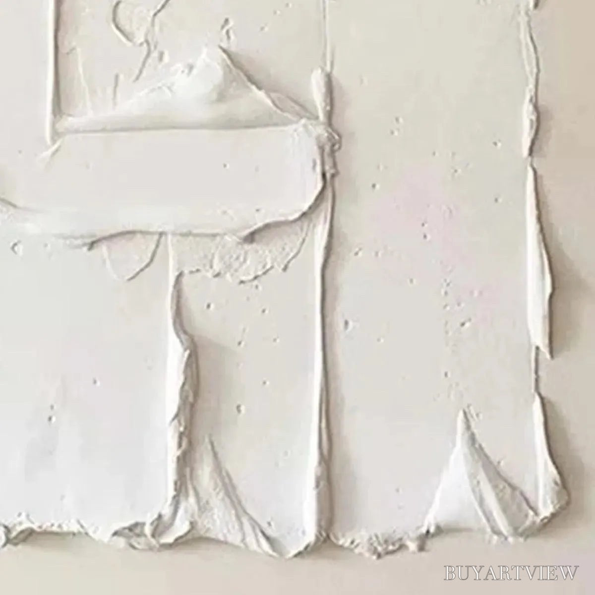 BUYARTVIEW White Textured Relief – Textured Abstract Painting in White - image 3