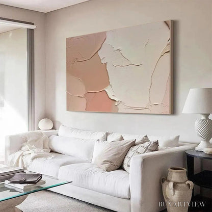 BUYARTVIEW Nude Abstract – Textured Abstract Painting in Neutral Tones - image 6