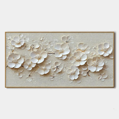 BLOSSOM SERENADE: Textured Floral Oil Painting