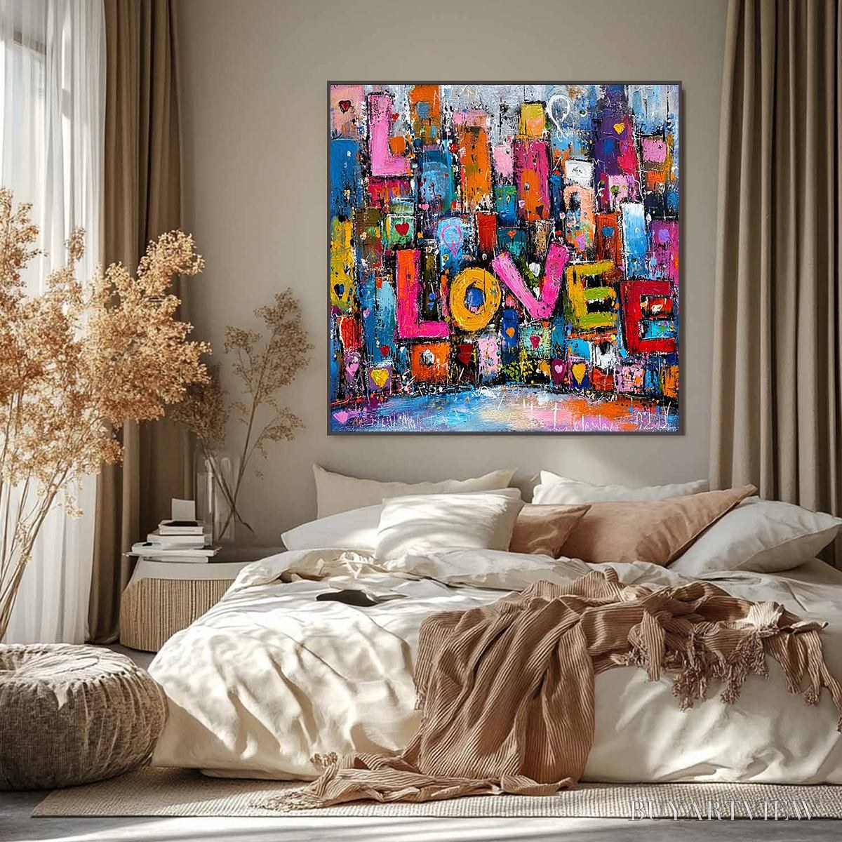BUYARTVIEW Love Explosion – Colorful Abstract Graffiti Style Textured Painting - image 2
