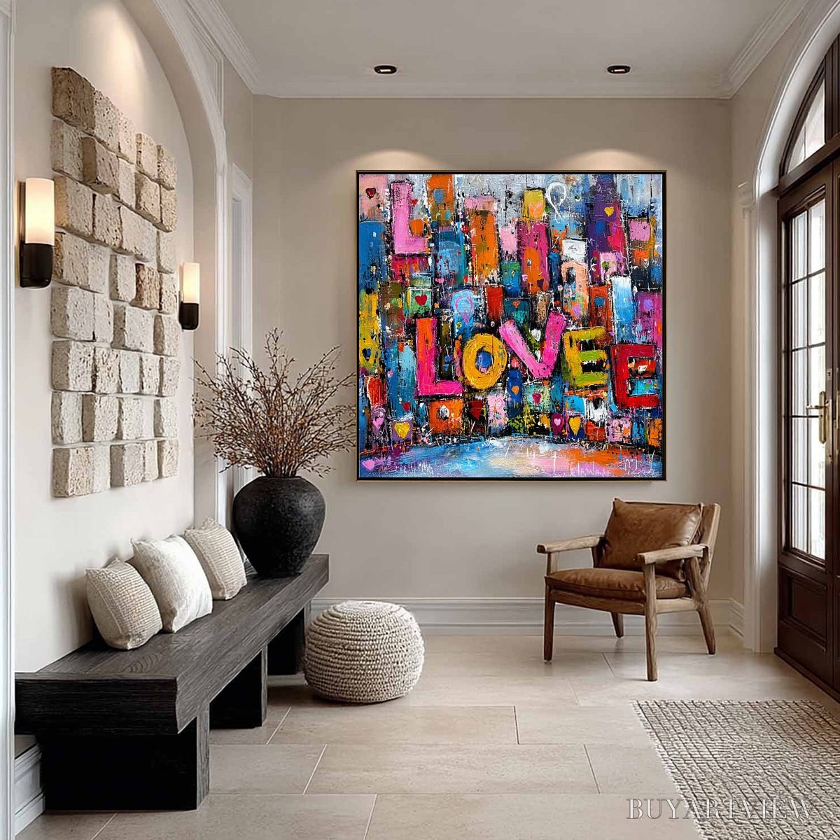 BUYARTVIEW Love Explosion – Colorful Abstract Graffiti Style Textured Painting - image 4