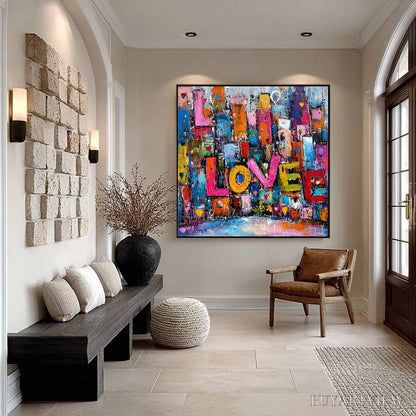 BUYARTVIEW Love Explosion – Colorful Abstract Graffiti Style Textured Painting - image 4