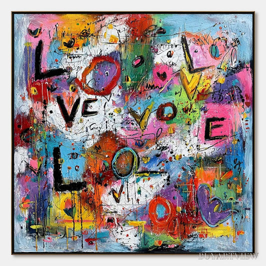 BUYARTVIEW Love Explosion – Colorful Abstract Graffiti Style Love Painting - image 1