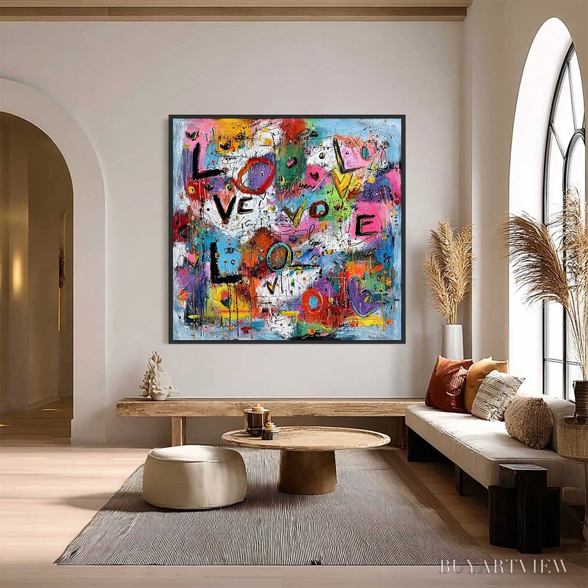 BUYARTVIEW Love Explosion – Colorful Abstract Graffiti Style Love Painting - image 2